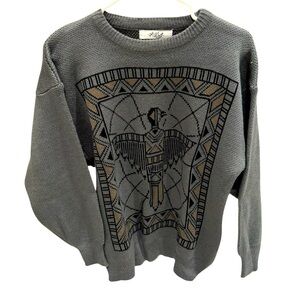 La Mirage Aztec Gray Sweater Geometric Design Women’s Size Large New with Tag